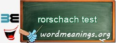 WordMeaning blackboard for rorschach test